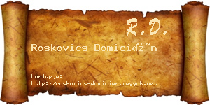 Roskovics Domicián névjegykártya